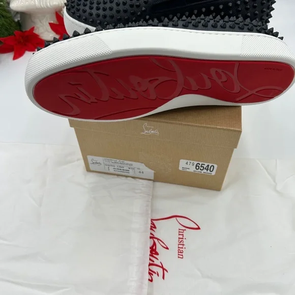 Men’s Christian Louboutin roller boat spike slip on sneakers size 44  Italy - Picture 12 of 13